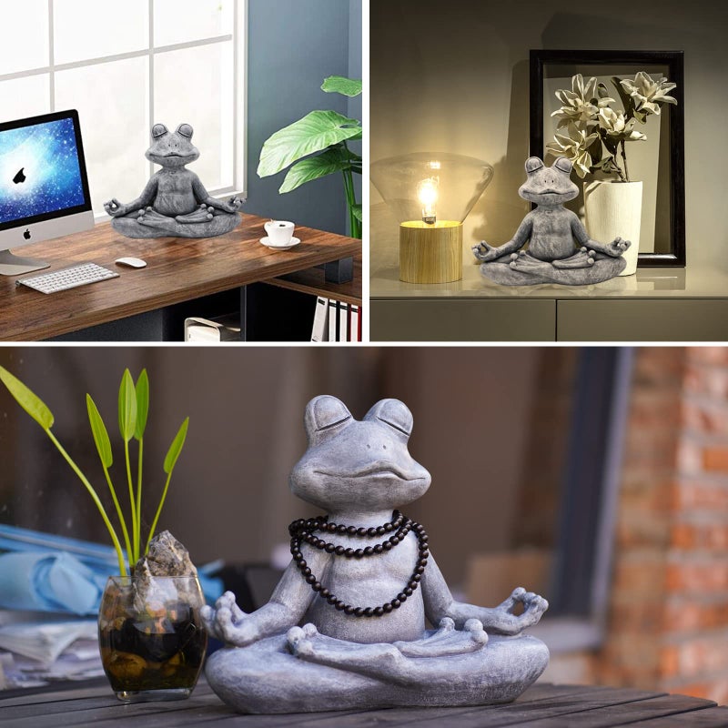 Goodeco 12.5" LÃ—10" H Meditating Yoga Frog Statue - Gifts for Women/Mom, Zen Garden Frog Figurines for Home and Garden Decor, Frog Decorations Gift Ideas, Frog Gifts for Women - Image 5